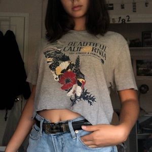cropped Levi’s grey t shirt